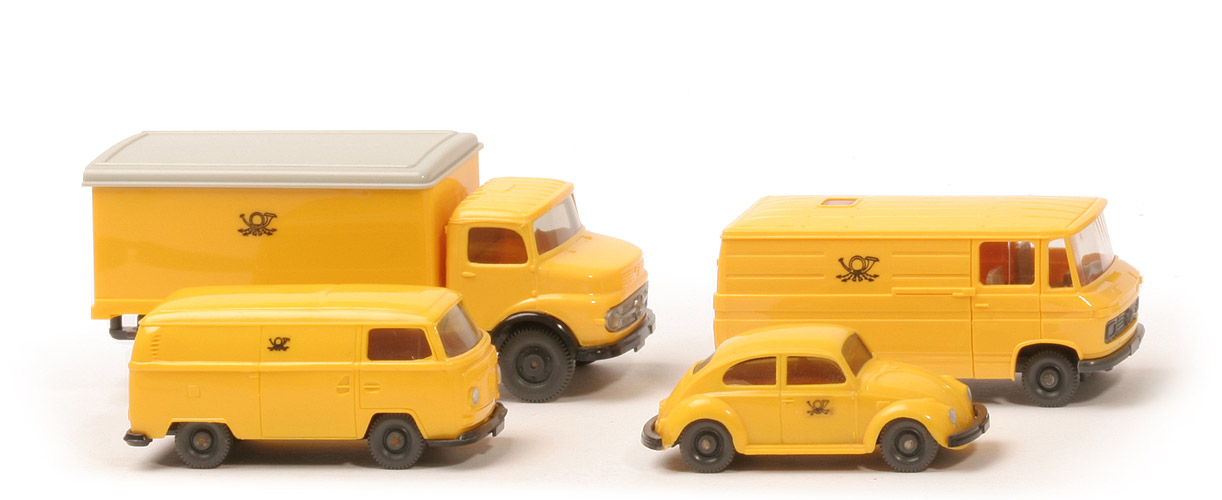 Geschenkpackung Post - VW 1300, VW T2 Kasten, MB L 406, MB 1413 - 2100/8