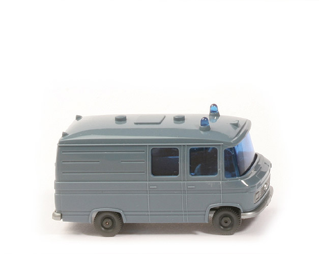 MB L 406 Rettungswagen - graublau, Verglasung blautransparent - 278/1 Vorserie
