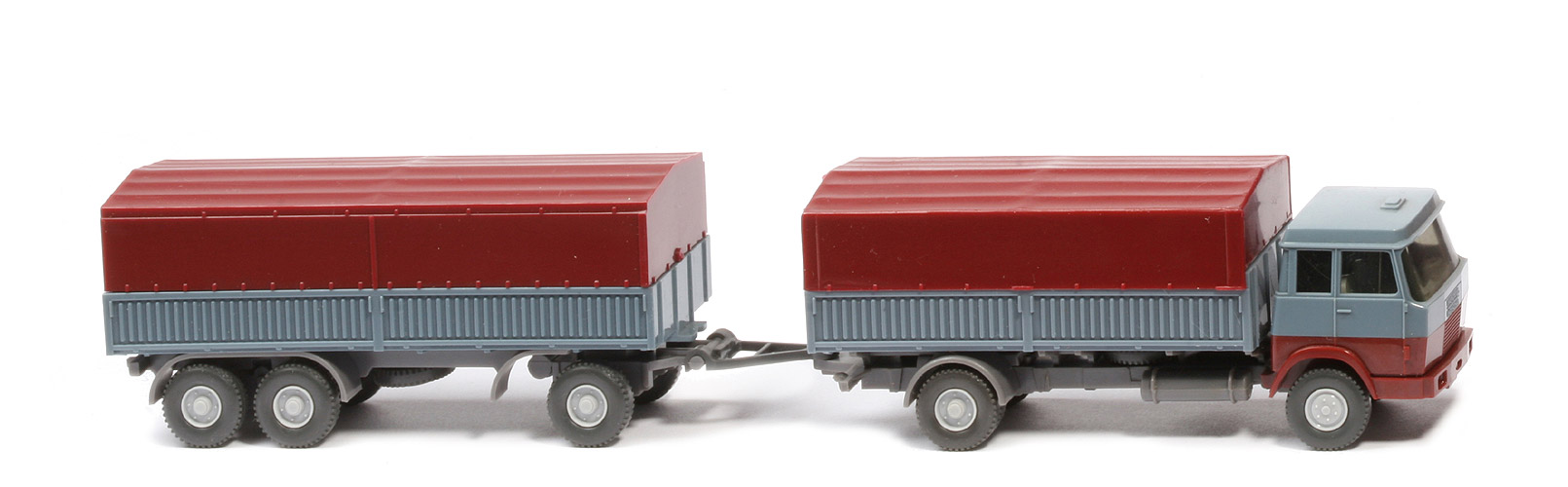 Hanomag-Henschel Stahlpritschen-Lastzug - graublau / braunrot - 410/8 ?