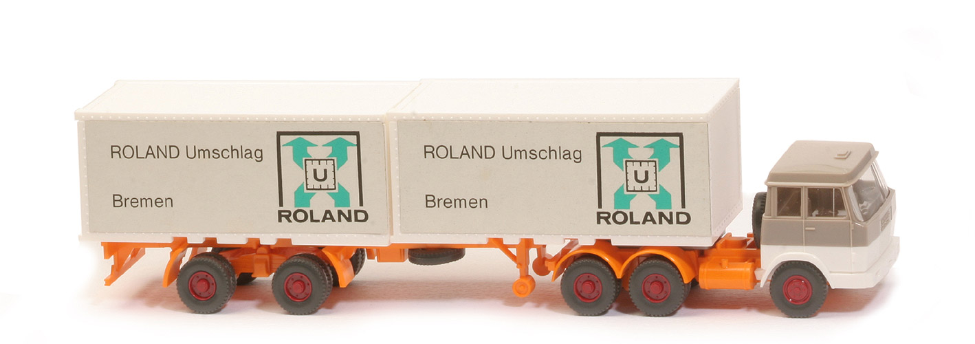 Hanomag-Henschel Container-Sattelzug - "Roland", graubeige/weiß - 521/15a