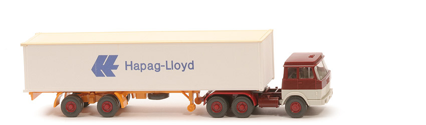 Hanomag-Henschel Container-Sattelzug - Hapag-Lloyd 1 x 40 ft, braunrot/perlweiß - Hapag-Lloyd 4?