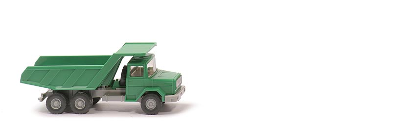 Magirus Deutz Muldenkipper - FH, Mulde grün, CH silbergrau, mit Lkr - 671/2c