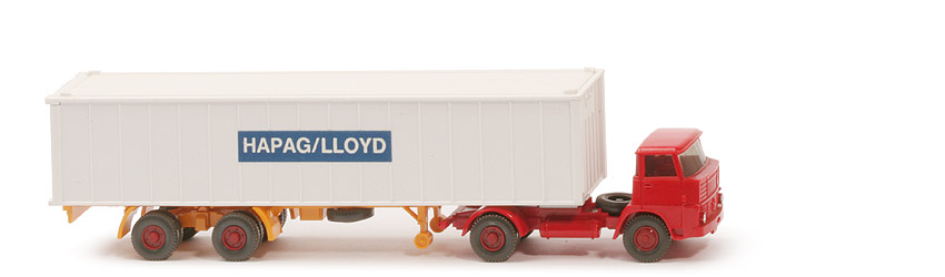 Henschel HS 16 Container-Sattelzug - Kabine rot, Bolzen stark - Hapag-Lloyd - ?