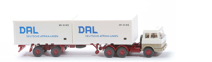 Hanomag-Henschel Container-Sattelzug - DAL 2 x 20 ft , weiß/gelbgrau - 521/17 ?