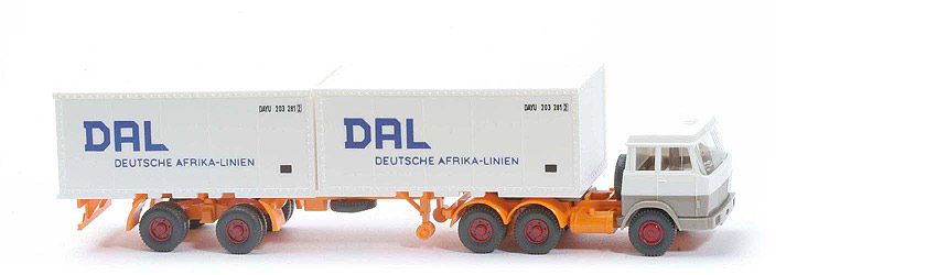 Hanomag-Henschel Container-Sattelzug - DAL 2 x 20 ft , weiß/graubeige - 521/17d