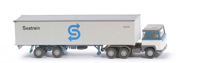 Scania 110  Container-Sattelzug - SEATRAIN azurblau/weiß - 520/34f