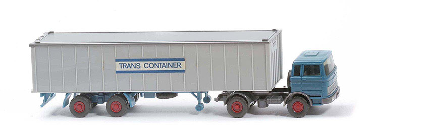 MB LPS 1620 Container-Sattelzug II - TRANS CONTAINER (blau) azurblau / basaltgrau - 523/14a
