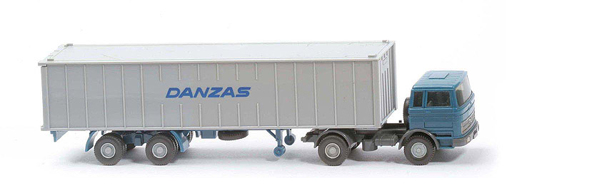 MB LPS 1620 Container-Sattelzug II - DANZAS azurblau / basaltgrau - 523/10a