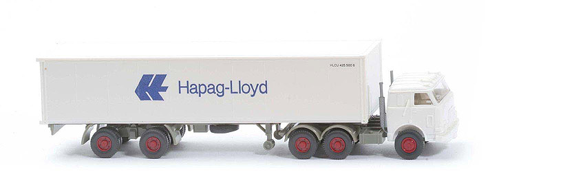 US-Zugmaschine Container-Sattelzug - Hapag-Lloyd 1 x 40 ft, weiß - Hapag-Lloyd 11c ?