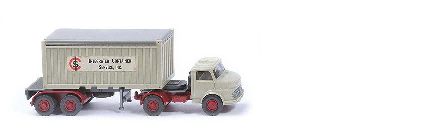 MB LS 1413 Container-Sattelzug 20 ft - ICS OT, FH, Container hellgelbgrau - 526/3a