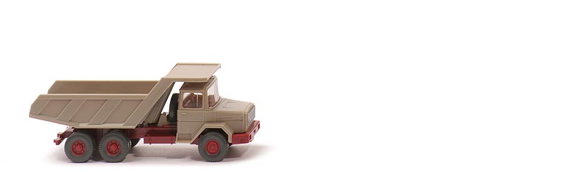 Magirus Deutz Muldenkipper - FH, Mulde graubeige, CH hellbraunrot, mit Lkr - 671/2d