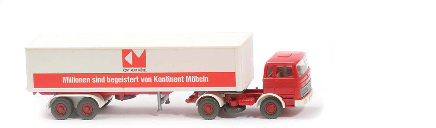 MB LPS 1620 Koffer-Sattelzug - Kontinent Aufl-Chassis rot - 513/11c