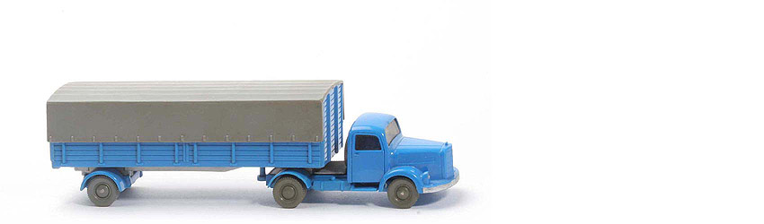 MB L 3500 S Alter Pritschen-Sattelzug - ZM himmelblau, Aufl. himmelblau - 510/3a