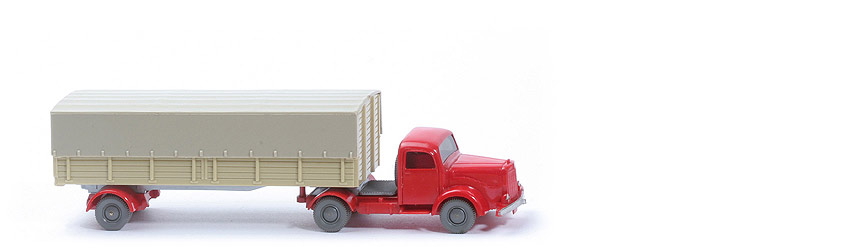 MB L 5000 S Alter Pritschen-Sattelzug - ZM rot, Aufl. elfenbein - 510/5 ?