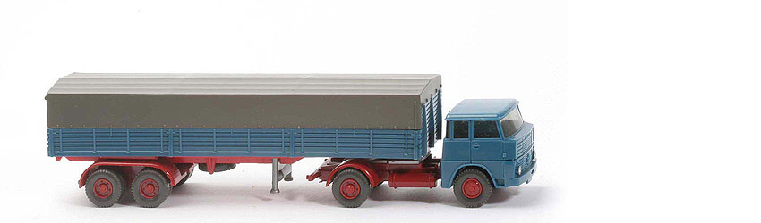 Henschel HS 14 Pritschen Sattelzug - Bolzen stark - Kabine azurblau - 514/7?
