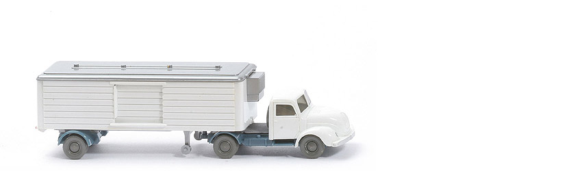 Magirus S 3500  Kühlsattelzug Schiebetür - FH weiß, CH mattgraublau, AH geschlossen - 520/27a