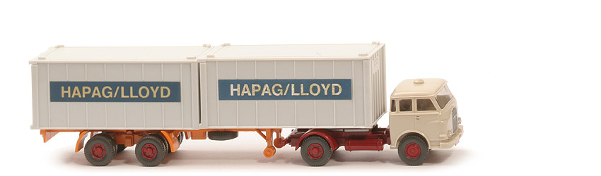 MAN 10.230 Container-Sattelzug HL - FH hellelfenbein, CH hellbraunrot, Aufl. gelborange, KöBo groß - Hapag-Lloyd 1b