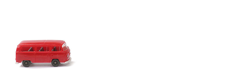 VW T2 Bus - helles (glasiges) rot, mit Sitzen - 315/2d