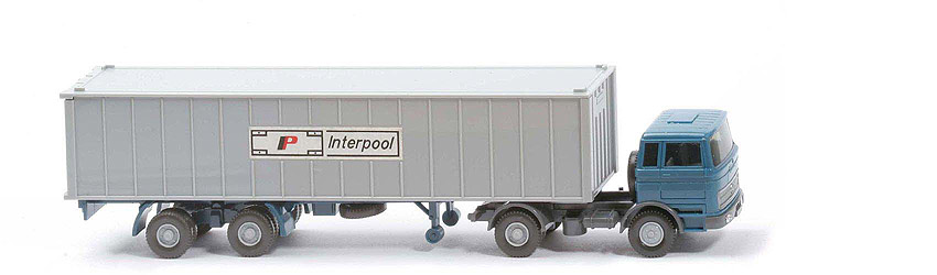 MB LPS 1620 Container-Sattelzug - INTERPOOL azurblau / ... / basaltgrau - Interpool ?