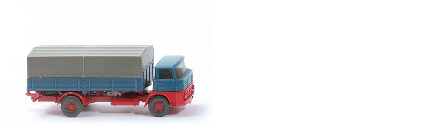 Henschel HS 16 Pritsche - azurblau / rot - Chassis rot - 417/2a
