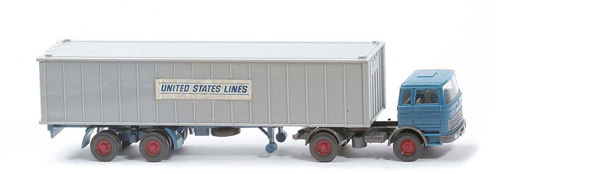 MB LPS 1620 Container-Sattelzug II - UNITED STATES LINES azurblau / basaltgrau - 523/18a