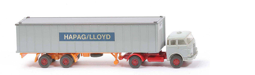 MAN 10.230 Container-Sattelzug HL - FH achatgrau, CH rot, Aufl. orangegelb, KöBo stark - Hapag-Lloyd 1?