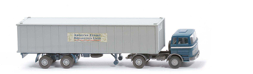 MB LPS 1620 Container-Sattelzug I - AMERICAN EXPORT ozeanblau / staubgrau - 523/5b
