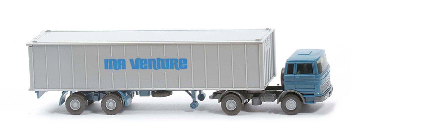 MB LPS 1620 Container-Sattelzug II - INA VENTURE azurblau / basaltgrau - 523/16a