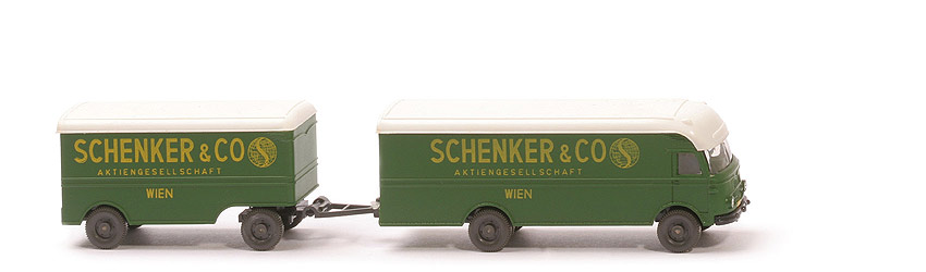 MB LP 312 Großraum-Möbelwagen - Schenker & Co, Liliput, Dach weiß - 540a/1