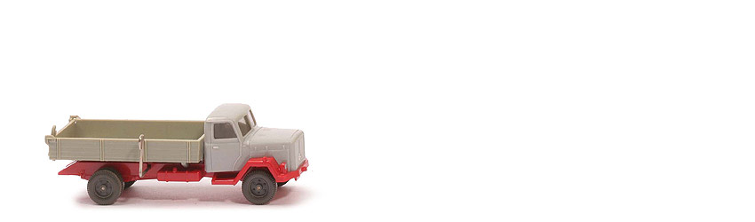 Magirus Saturn Flachpritschenkipper (2-achsig) - FH, PR silbergrau, CH rot - 424/3b