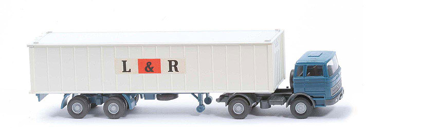 MB LPS 1620 Container-Sattelzug II - L & R azurblau / basaltgrau - 523/17?