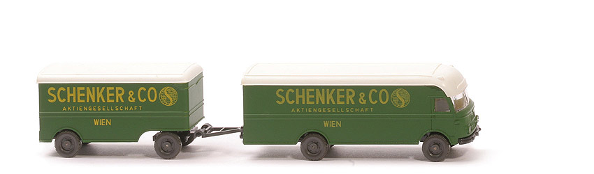 MB LP 312 Großraum-Möbelwagen - Schenker & Co, Liliput, Dach weiß - 540a/1