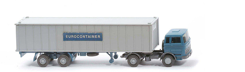 MB LPS 1620 Container-Sattelzug II - EUROCONTAINER azurblau / basaltgrau - 523/11a