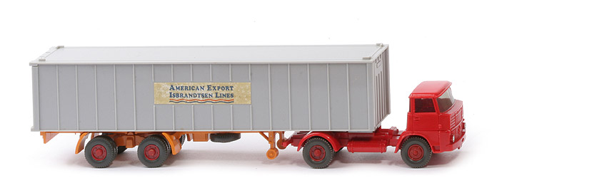 Henschel HS 16 Container-Sattelzug - AMERICAN EXPORT ..., 1 x 40 ft silbergrau, KöBo stark - American Export