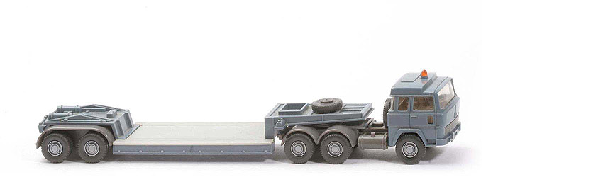 Magirus 235 D Tieflade-Sattelzug o. Ladung - FH, Auflieger graublau - 503/4a