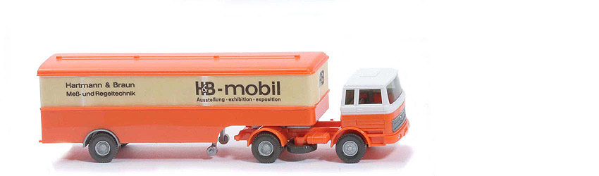 MB LPS 1620 Großer Koffer-Sattelzug - HB orange - Hartmann & Braun 1b