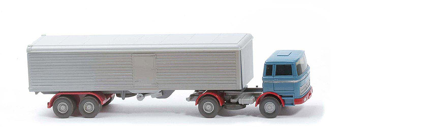 MB LPS 1620 Großraum-Sattelzug - hellazurblau / Kotfl. weinrot - 524/1a - cc