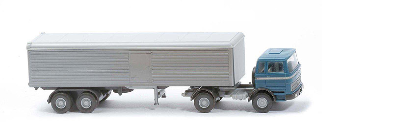 MB LPS 1620 Großraum-Sattelzug - Stütze starr - azurblau / anthrazit - 524/2c - ee