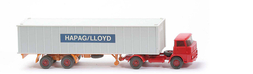 Henschel HS 16 Container-Sattelzug - Kabine rot, Bolzen dünn - Hapag-Lloyd - ?