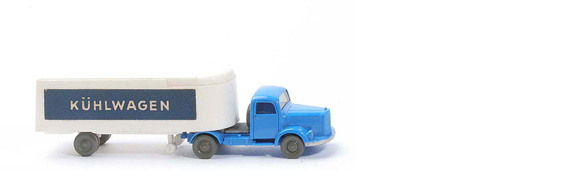 MB L 3500 S Alter Kühlsattelzug - Kühlwagen - himmelblau / weiß - 520/13b