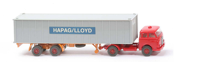 MAN 10.230 Container-Sattelzug HL - FH, CH rot, Aufl. gelborange, KöBo dünn - Hapag-Lloyd 1?