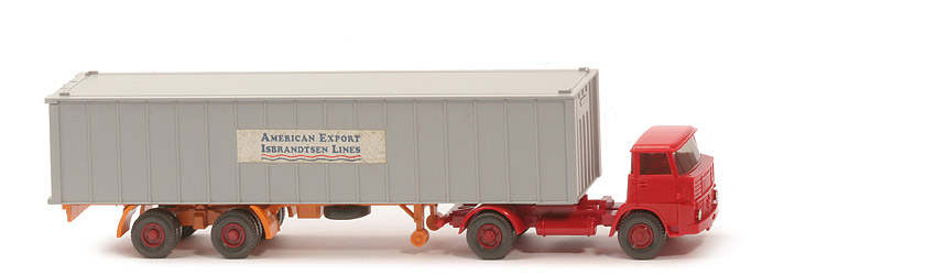 Henschel HS 16 Container-Sattelzug - AMERICAN EXPORT ..., 1 x 40 ft silbergrau, KöBo stark - American Export