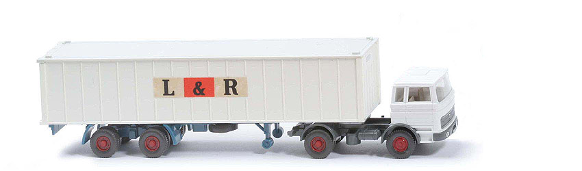 MB LPS 1620 Container-Sattelzug II - L & R weiß / basaltgrau - 523/17b