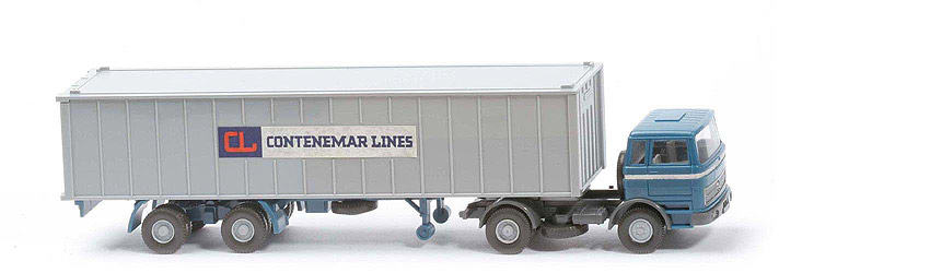 MB LPS 1620 Container-Sattelzug I - CONTENEMAR LINES azurblau / staubgrau - 523/4d