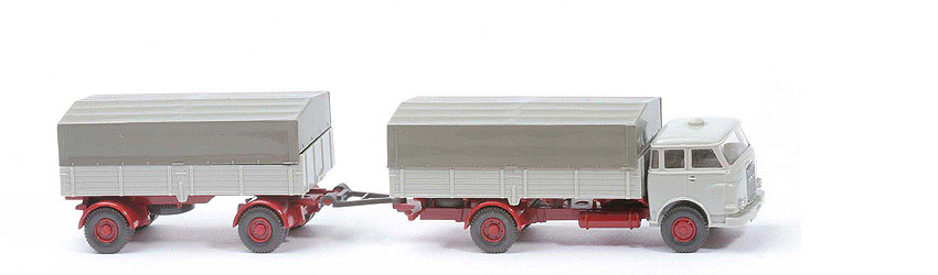 MAN 10.230 Pritschen-LKW mit Anhänger - ZH Dreieck, lichtgrau, PL betongrau - 416/3a