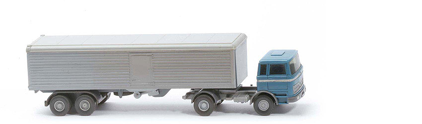 MB LPS 1620 Großraum-Sattelzug - Stütze bewegl. - hellazurblau / staubgrau - 524/1b - aa