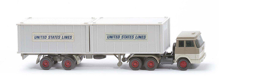 Hanomag-Henschel Container-Sattelzug - United States Lines 2 x 20 ft altweiß - 521/6 ?