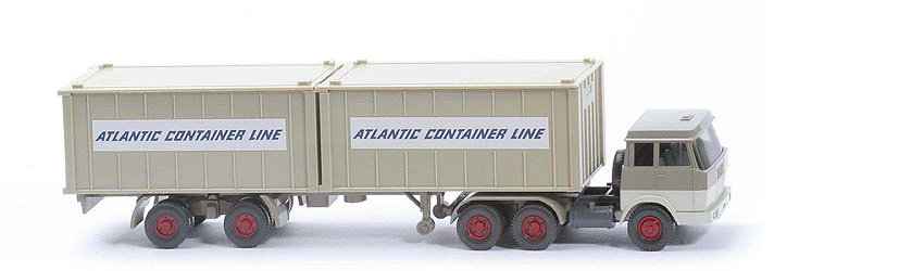 Hanomag-Henschel Container-Sattelzug - Atlantic Container Lines 2 x 20 ft , hellgelbgrau - 521/10 ?