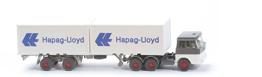 Hanomag-Henschel Container-Sattelzug - Hapag-Lloyd 2 x 20 ft , basaltgrau/weiß - Hapag-Lloyd 4h ?