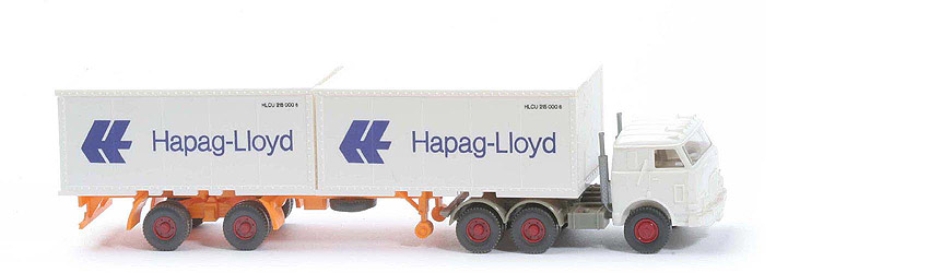 US-Zugmaschine Container-Sattelzug - Hapag-Lloyd 2 x 20 ft , weiß - Hapag-Lloyd 11c